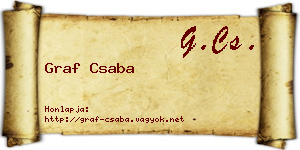 Graf Csaba névjegykártya